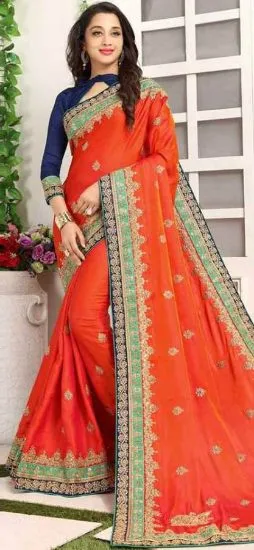 Picture of handmade saree pure cotton fabric brown saree yd sari p