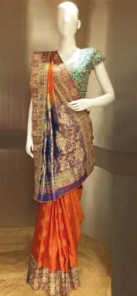 Picture of indian embroidered sari maroon georgette blend fashion,