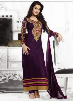 Picture of bollywood salwar kameez party wear indian designer embr