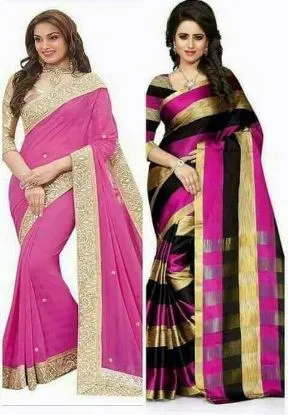 Picture of indian ethnic handmade sari pure silk floral printed be