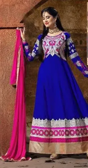 Picture of casual indian winter suit anarkali salwar kameez home w