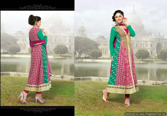 Picture of casual party wear heavy embroidery salwar kameez suit(j