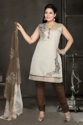 Picture of casual wear printed dress unstitched straight salwar ka