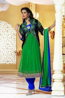 Picture of classy party wear chanderi salwar kameez ethnic dress m