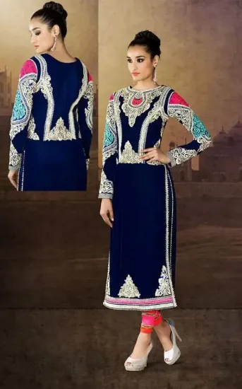 Picture of cotton salwar kameez, sequin embroidered, indian dress 