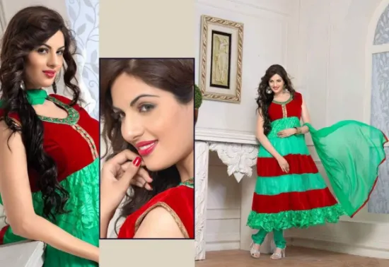 Picture of designer anarkali salwar kameez traditional bridal semi