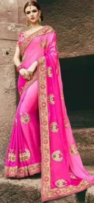 Picture of handmade multicolour craft fabric saree floral printed 