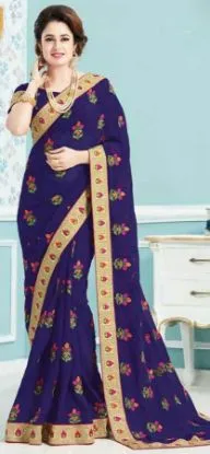 Picture of handmade saree pure silk woven brown craft fabric ethni
