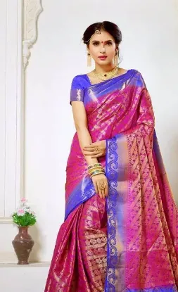 Picture of wearable pure silk handmade sari saree yds gp ir coffee