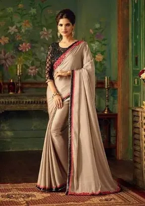 Picture of wearable pure silk handmade sari saree yds gp nr cream 