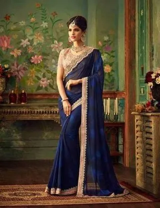 Picture of wedding bollywood designer sari reception bridal india,