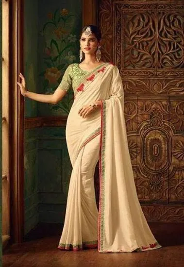 Picture of 100% silk handmade magenta craft fabric deco saree flor