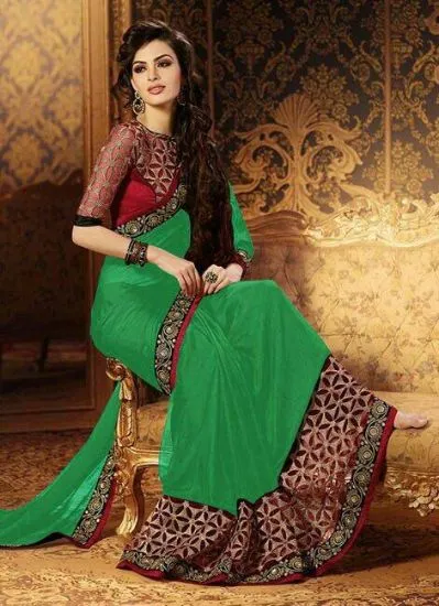 Picture of blue bollywood saree indian pakistani ethnic party wed,