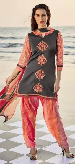 Picture of designer heavy work plazzo suit women eid special dress