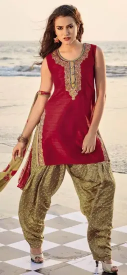 Picture of designer indian beautiful semi stitched party wear salw