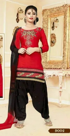 Picture of designer indian ethnic gray satin embroidery eid long s