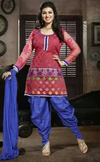 Picture of designer indian ethnic maroon georgette embroidery eid 