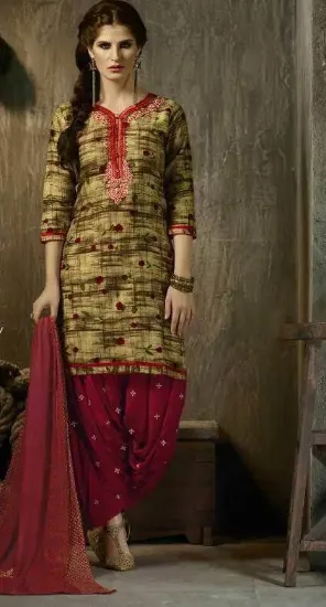 Picture of designer indian off white georgette embroidery eid long