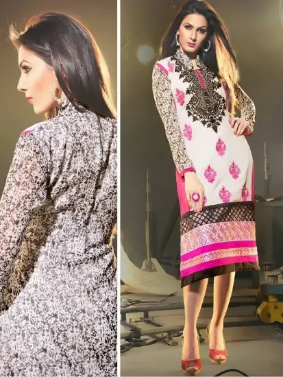 Picture of designer indian pakistani salwar kameez with plazo boll