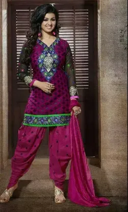 Picture of designer indian un-stitched salwar kameez material sequ