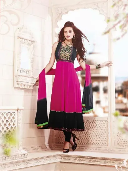 Picture of designer indian un-stitched salwar kameez material sequ