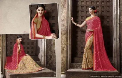 Picture of saree stylist indian super design awesome nylon silk h,