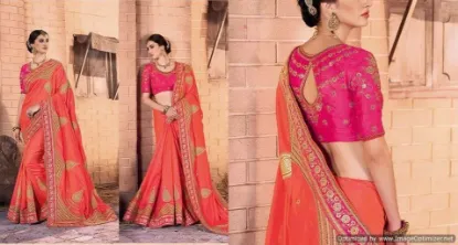 Picture of sari designer pakistani indian partywear saree wedding,