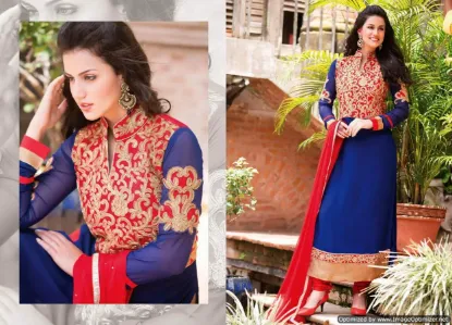 Picture of designer party wear embroidered salwar kameez indian bo