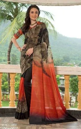 Picture of sober shaded sari indian ethnic dress party casual w,e1