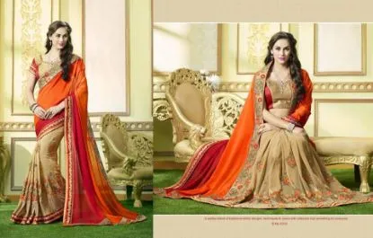 Picture of stylish sari designer exclusive indian partywear saree,