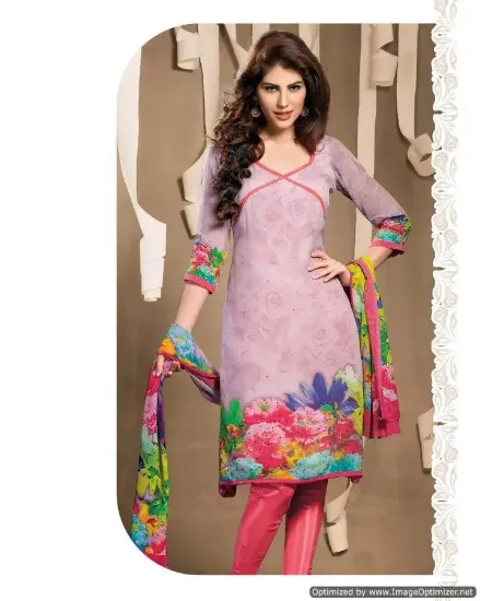 Picture of designer pinkcolor georgette floor length with embroide