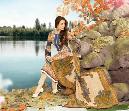 Picture of designer punjabi suit indian pakistani unstitched salwa