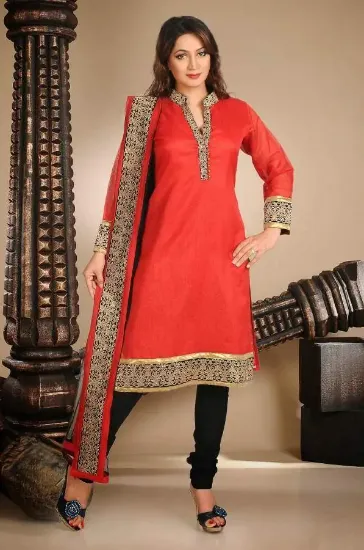 Picture of designer salwar kameez semi stitched embroidered suit i