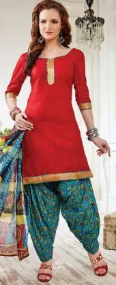 Picture of designer salwar kameez semi stitched embroidered suit i