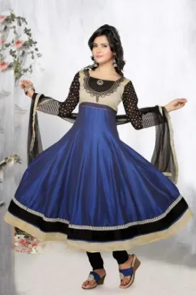 Picture of designer semi stiched suit salwar kameez anarkali long 