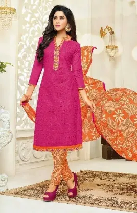 Picture of designer unstiched salwar suit indian women cotton dres