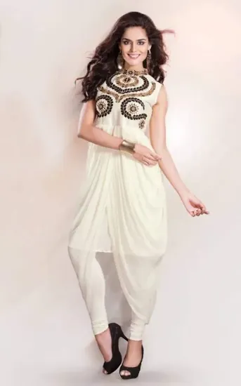 Picture of designer wedding wear indian bollywood anarkali beige s