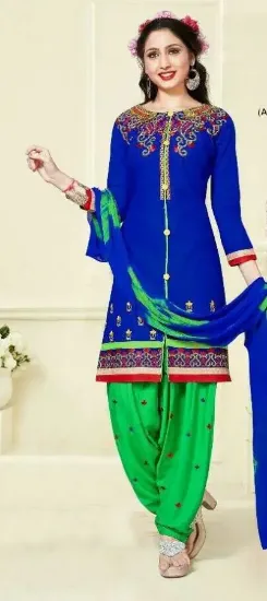 Picture of diwali off shoulder gherdaar anarkali suit bridal embro