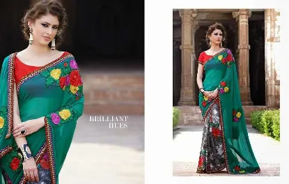 Picture of silk multi color saree comfortable wear saree fashion s