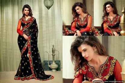 Picture of silk saree multi color latest perfect wear look high qu