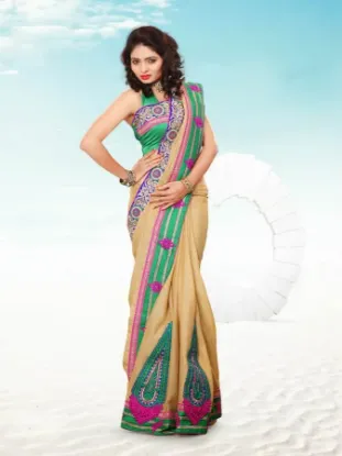 Picture of standard silk saree quality latest womens party wear si