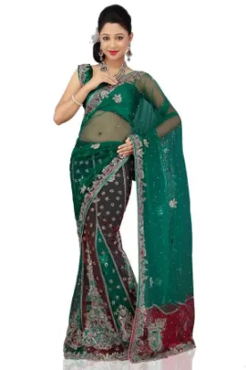 Picture of handmade bollywood sari fashion women wear dress silk b