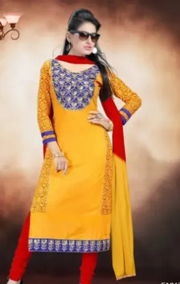 Picture of dress material punjabi suit modest maxi gown year  indi