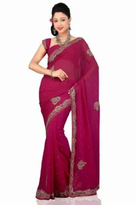 Picture of handmade brown sari silk blend floral printed dress wom