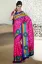 Picture of handmade embroidered sari georgette blend green women d