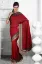 Picture of handmade embroidered sari georgette blend red dress wom
