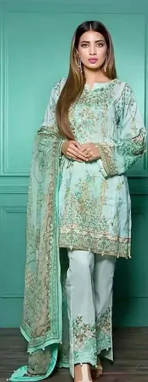 Picture of elegant kalamkari handloom cotton ethnic salwar kameez 