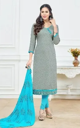 Picture of embroidery pure cotton salwar kameez,ready to wear megh