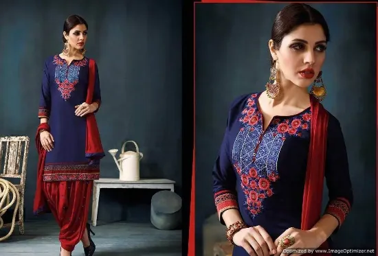 Picture of ethnic bollywood blue georgette suit indian pakistani a