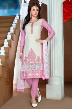 Picture of ethnic bollywood designer shalwar kameez embroidery sui